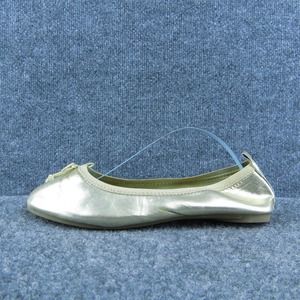 Kenneth Cole Reaction Youth Girls Ballet Shoes Silver Synthetic Slip On Size 4.5